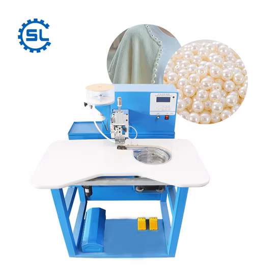 의류 장식용 자동 이중 헤드 비드 부착 기계